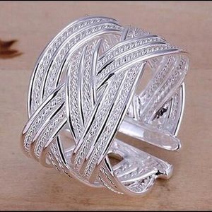 Women’s 925 Sterling Silver Plated woven claw ring